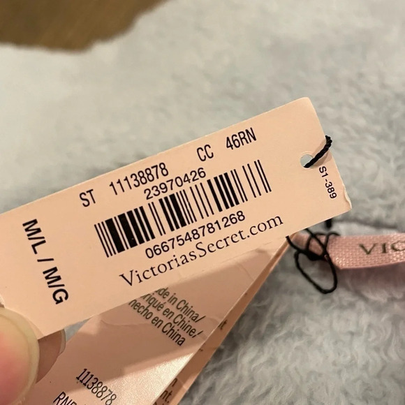 Victoria's Secret Cozy Plush Short Bath Robe Gray Blue - Picture 6 of 8